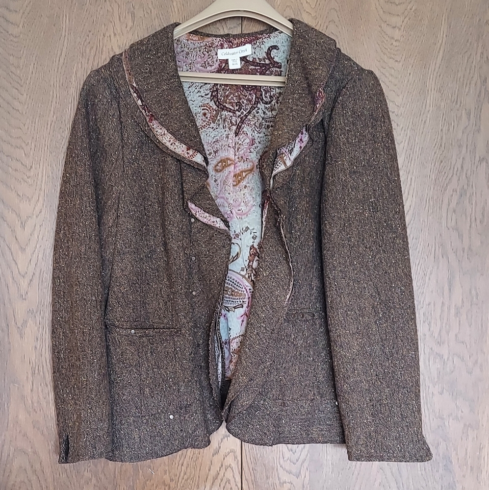 Coldwater Creek Brown Tweed Jacket